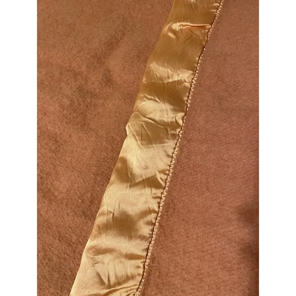 Vtg St Mary's Wool Blanket Satin Trim 1950's 74